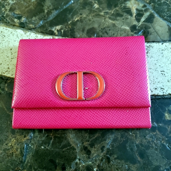 Christian Dior Pink & red Pocket Mirror With card Holder - Picture 2 of 8